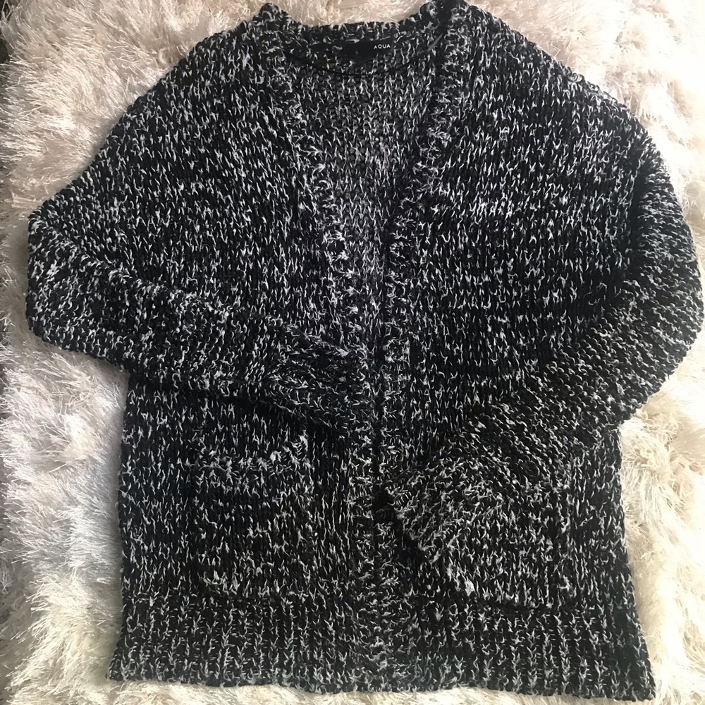 Aqua Black and White Cardigan